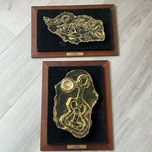 Pair of Mid Century Lucite Ice Art by Ervin H Synek